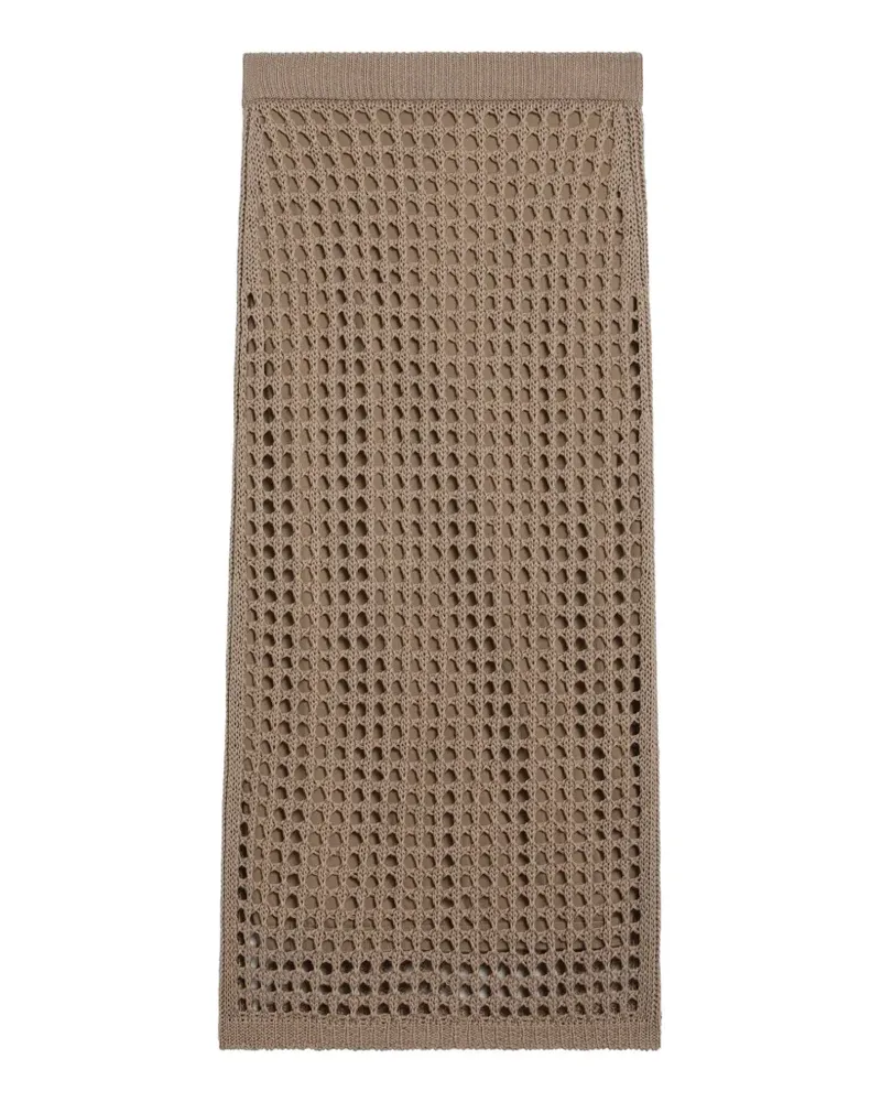 Max Mara open-knit midi skirt - Nude Nude