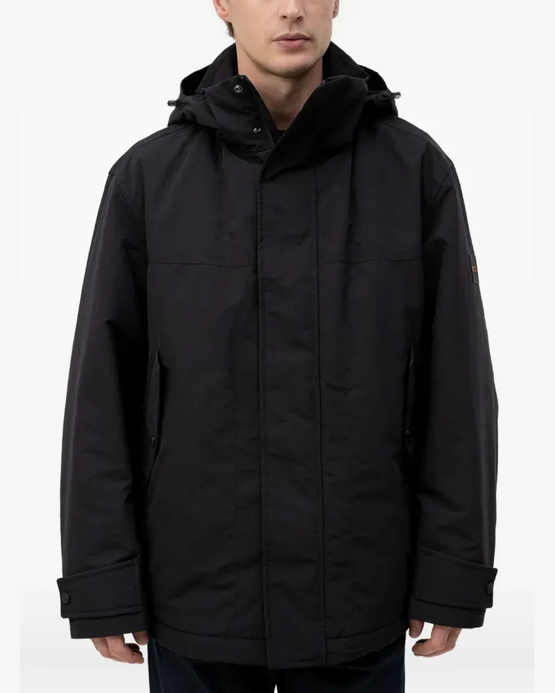 HUGO BOSS Kapuzenjacke mit Reißverschluss - Schwarz Schwarz
