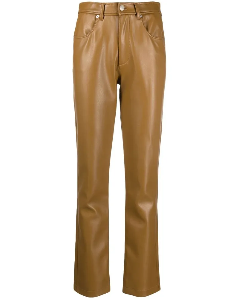 Diesel Gerade Hose aus Faux-Leder - Braun Braun