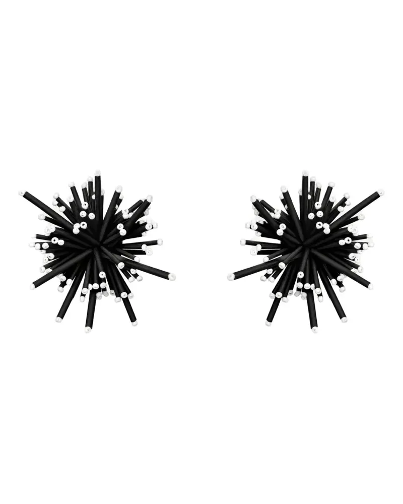 Oscar de la Renta Bugle Bead Firework stud earrings - Schwarz Schwarz