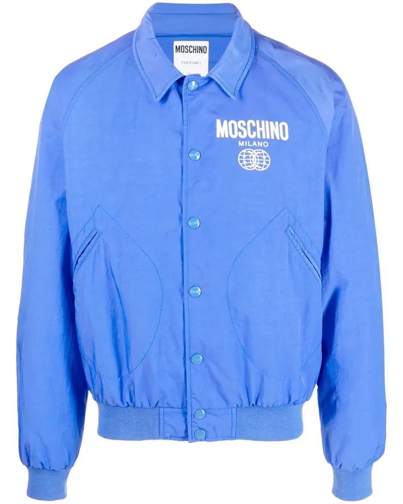 Moschino Bomberjacke mit Logo-Print - Blau Blau