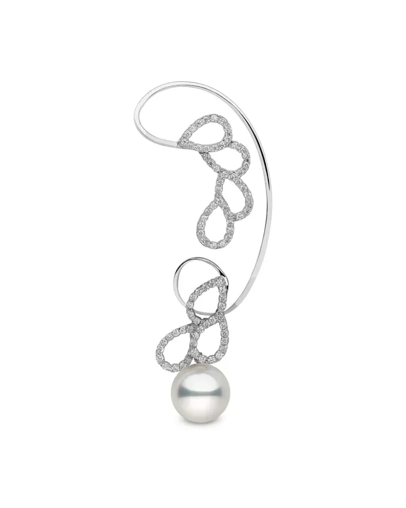 YOKO London 18kt Weißgold-Ear Cuff mit Südseeperlen und Diamanten - Silber Silber