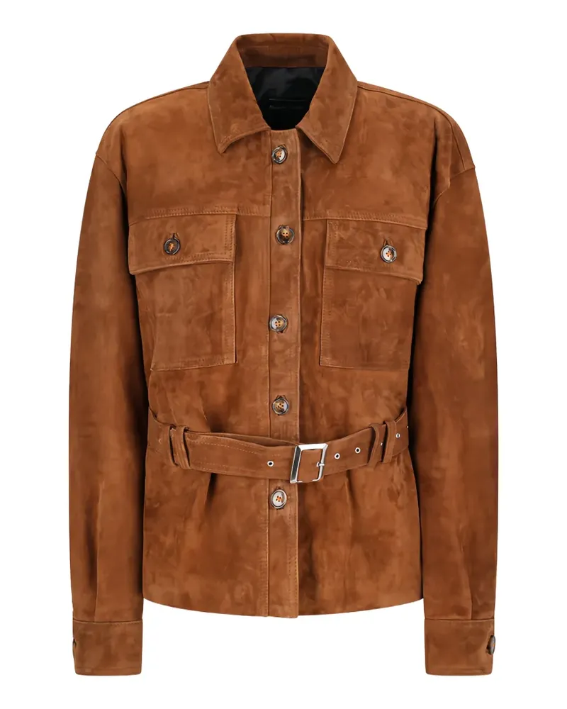 Alessandra Rich Wildlederjacke mit Gürtel - Braun Braun
