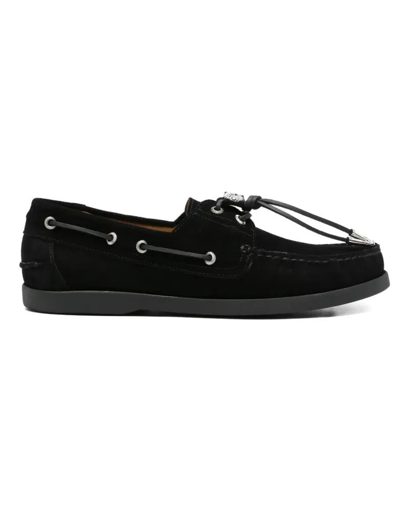 Toga suede embellishment boat shoes - Schwarz Schwarz