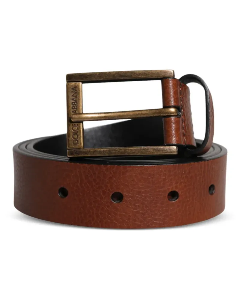 Dolce & Gabbana Ledergürtel mit Logo-Gravur - Braun Braun