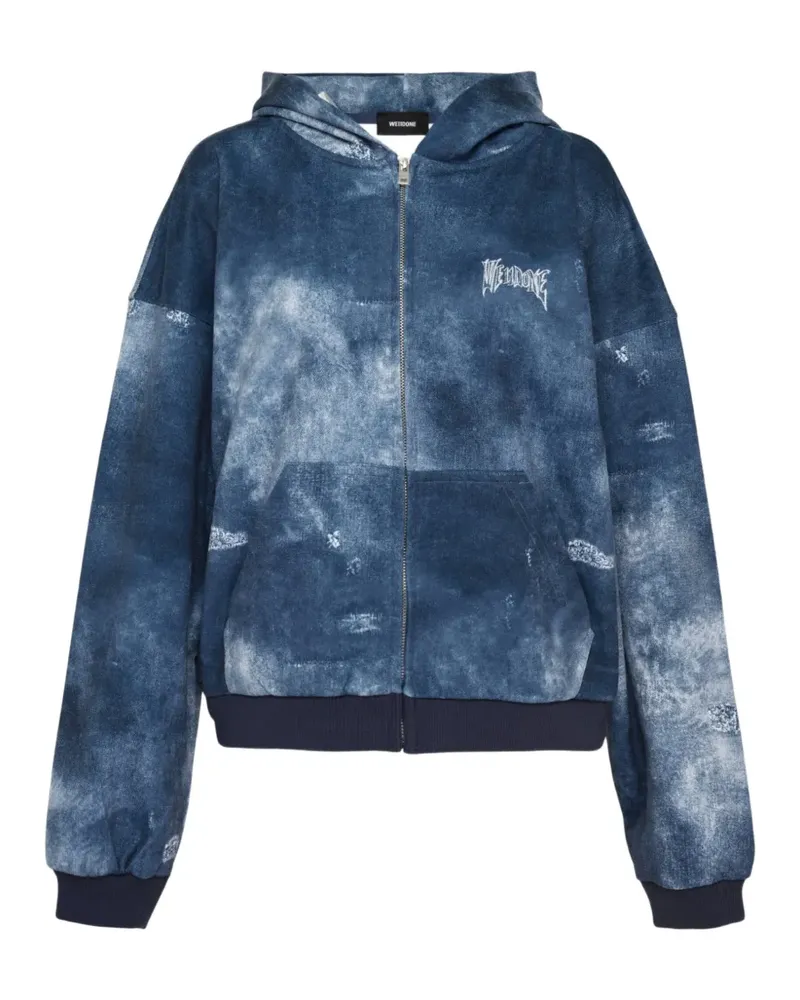 WE 11 DONE Hoodie mit Trompe-l'oeil-Print - Blau Blau