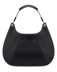 Alberta Ferretti Handle Gem Handtasche aus Nappaleder Schwarz