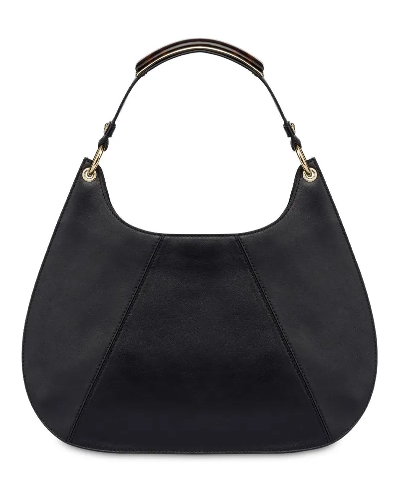 Alberta Ferretti Handle Gem Handtasche aus Nappaleder Schwarz