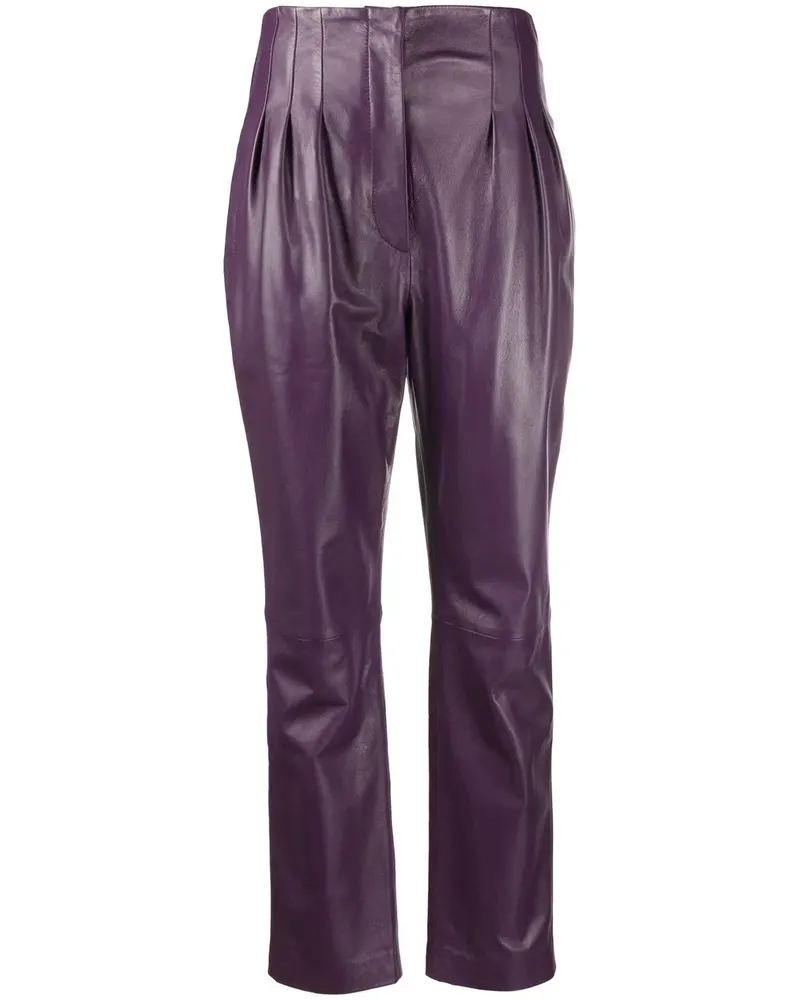 Alberta Ferretti Tapered-Hose aus Leder - Violett Violett