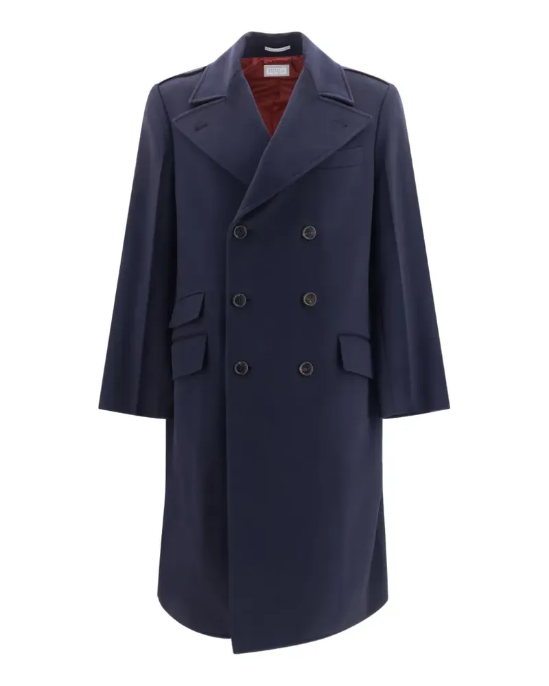 Brunello Cucinelli double-breasted wool coat - Blau Blau