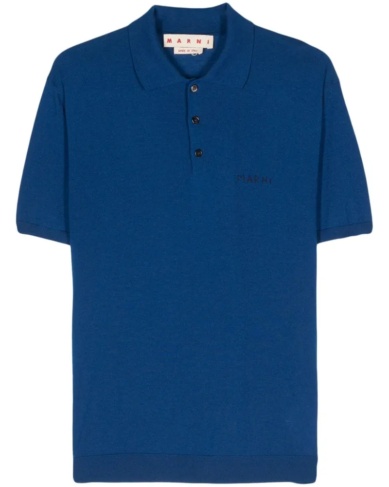 Marni Poloshirt mit Logo-Stickerei - Blau Blau