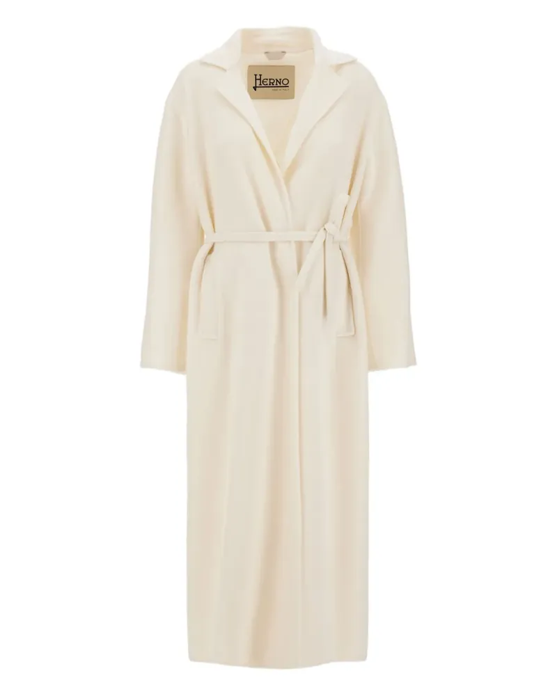 Herno Mantel mit Gürtel - Weiß Weiß
