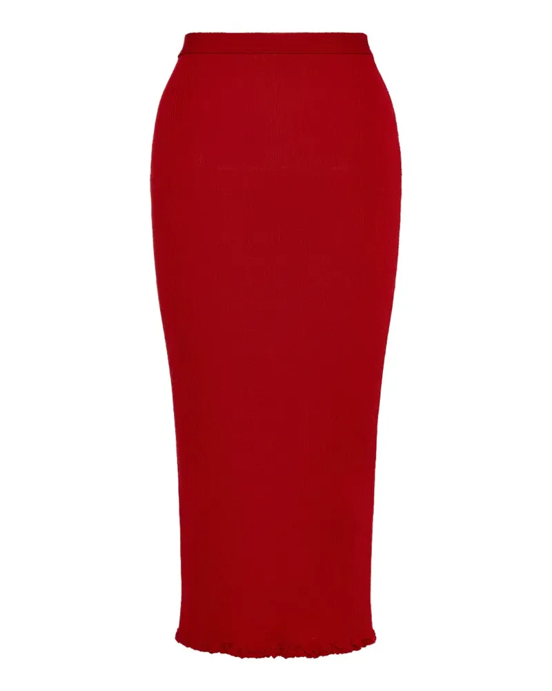 Maison Margiela ribbed-knit Four Stitches midi skirt - Rot Rot