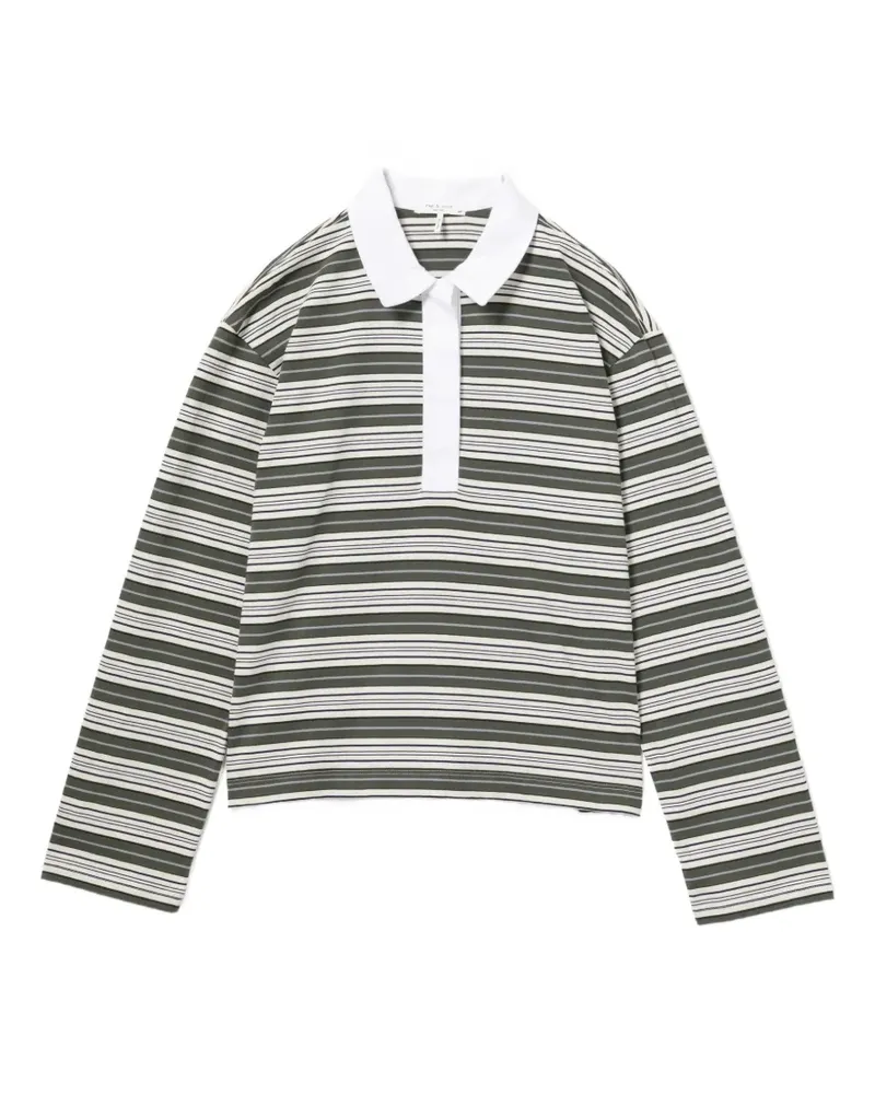 Rag & Bone Gestreiftes Poloshirt - Grün Grün