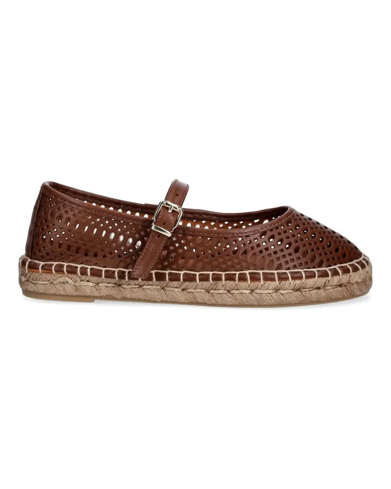 Billi Bi perforated leather espadrilles - Braun Braun