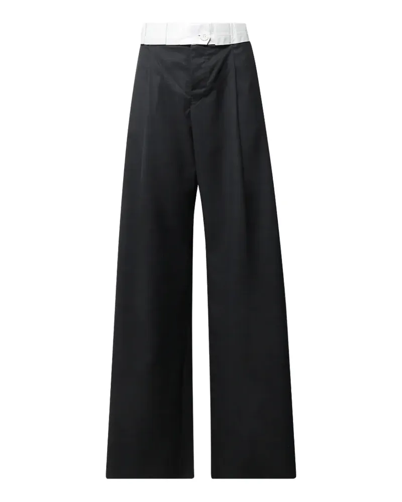 Natasha Zinko rolled-waist wide-leg trousers - Schwarz Schwarz