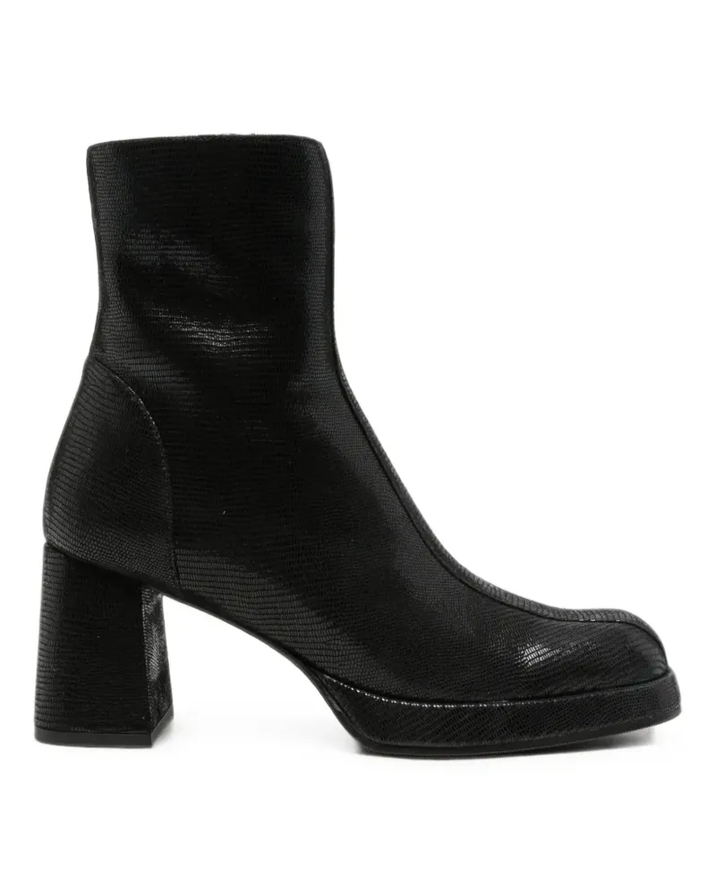 Chie Mihara Kanna49 lizard-effect platform ankle boots - Schwarz Schwarz