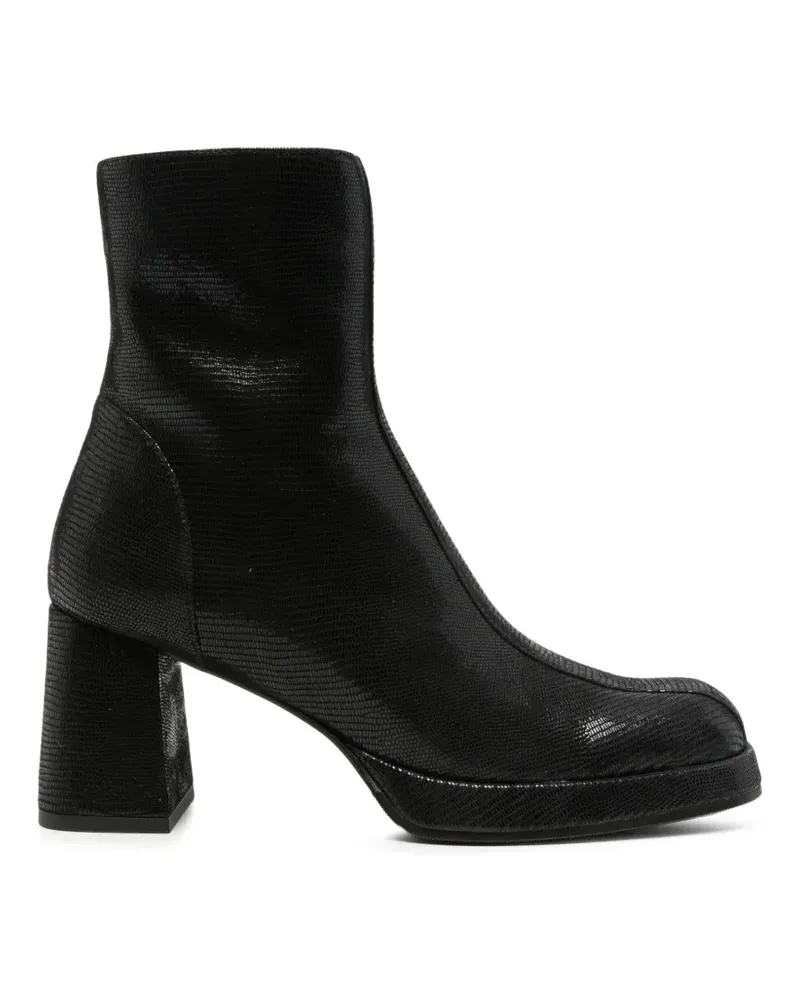 Chie Mihara Kanna Plateau-Stiefeletten mit Eidechsen-Effekt - Schwarz Schwarz