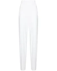 Norma Kamali High-Waist-Hose mit Falten Weiß