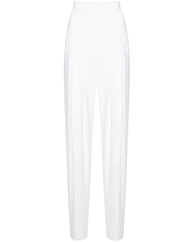 Norma Kamali High-Waist-Hose mit Falten - Weiß Weiß