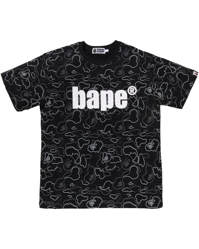 BAPE T-Shirt mit Camouflage-Print - Schwarz Schwarz