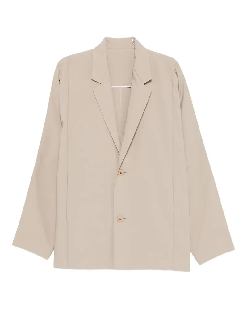 Issey Miyake notched-lapel single-breasted relaxed-fit blazer - Nude Nude