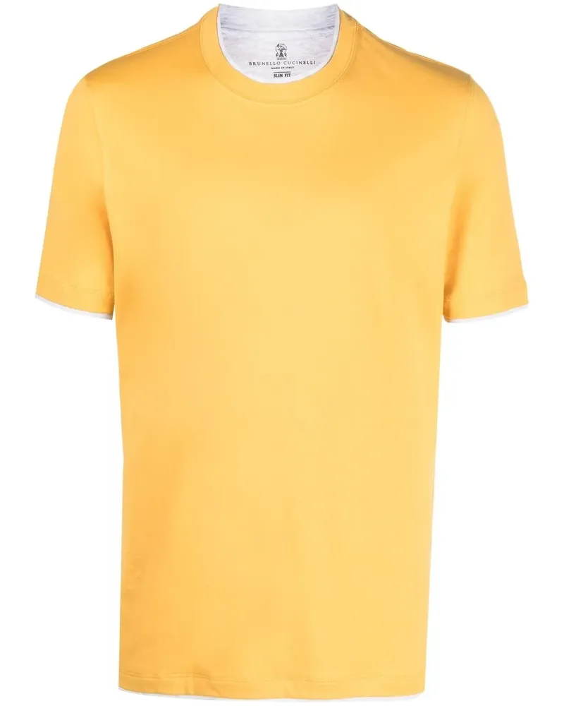 Brunello Cucinelli T-Shirt im Layering-Look - Gelb Gelb