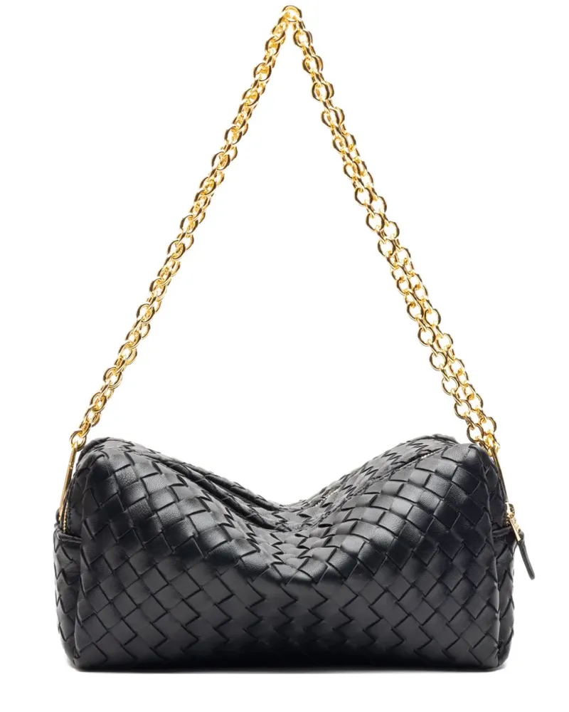 Elleme Gewebte Trousse Reisetasche mit Kette - Schwarz Schwarz