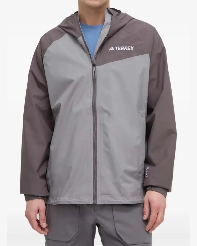 adidas Kapuzenjacke in Colour-Block-Optik - Grau Grau