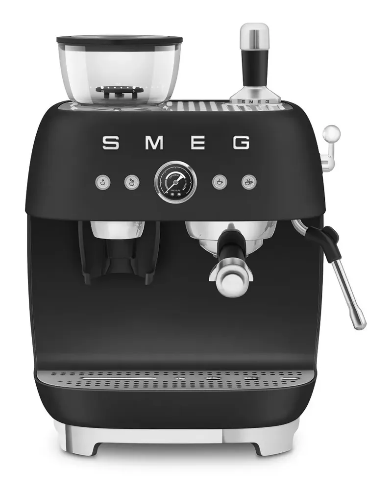 Smeg Anni Kaffeemaschine mit mattem Finish 50cm - Schwarz Schwarz