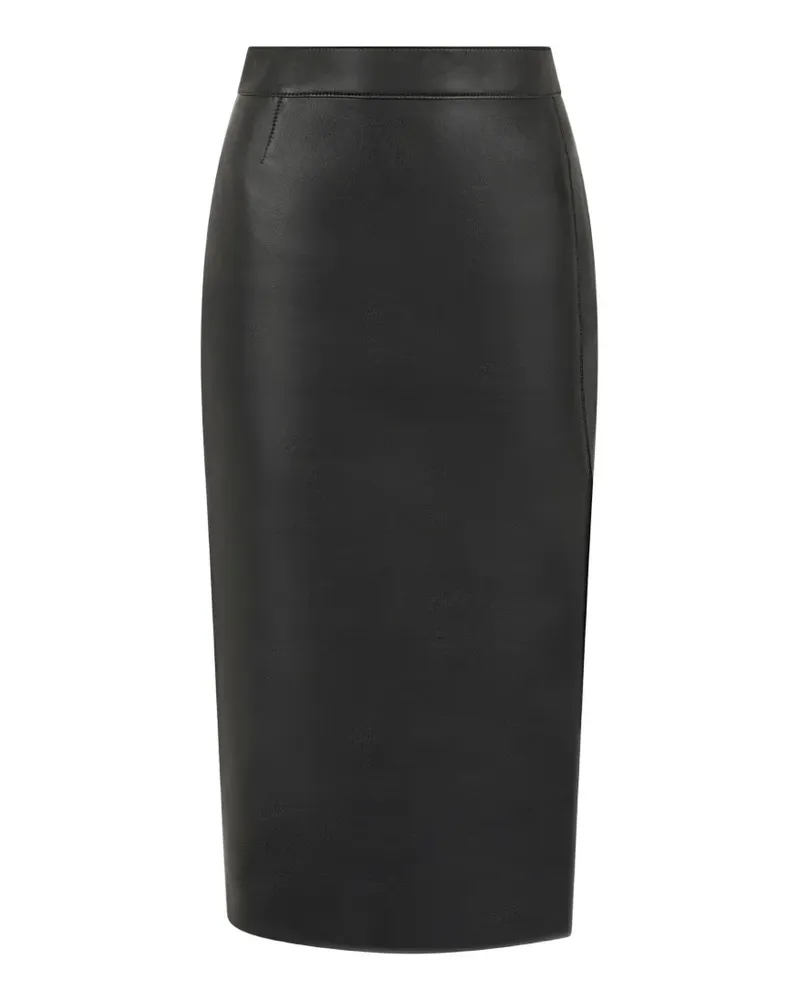 Roberto Cavalli leather side-slit midi skirt - Schwarz Schwarz