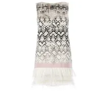 snake skin print dress - Schwarz