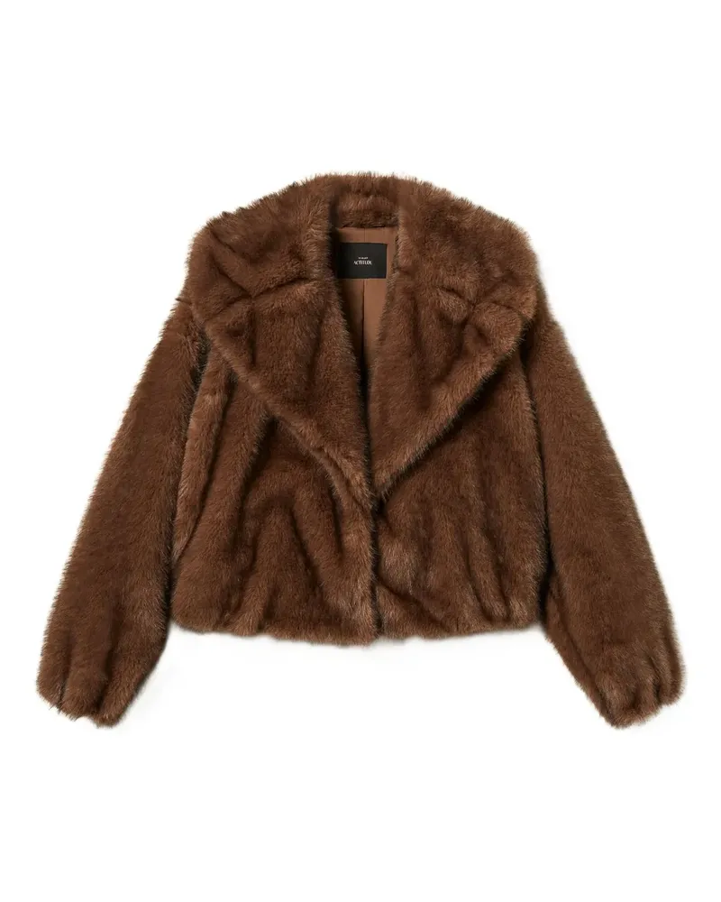 Twin-Set Jacke aus Faux Fur mit Oversized-Kragen - Braun Braun