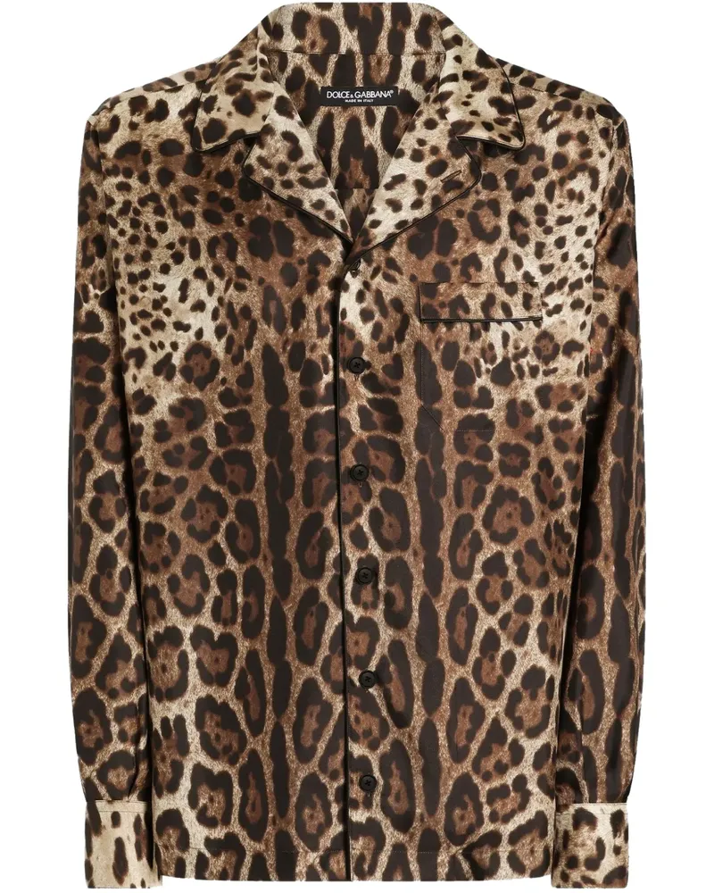 Dolce & Gabbana Hemd mit Leoparden-Print - Braun Braun