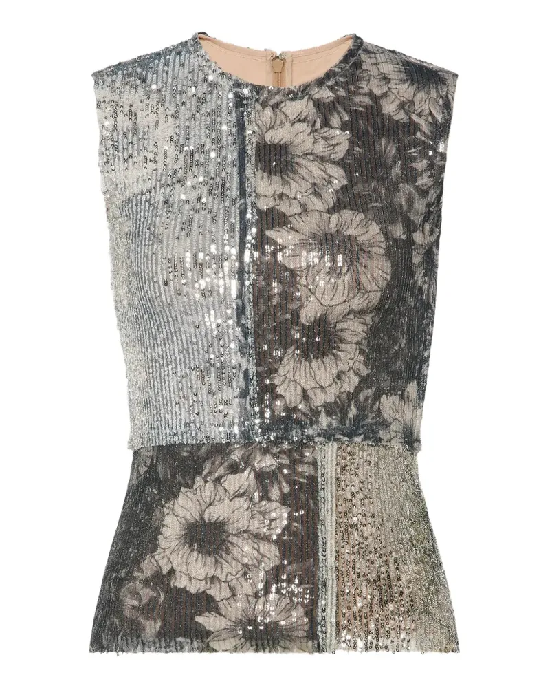 Maison Margiela Oberteil mit Pailletten - Grau Grau