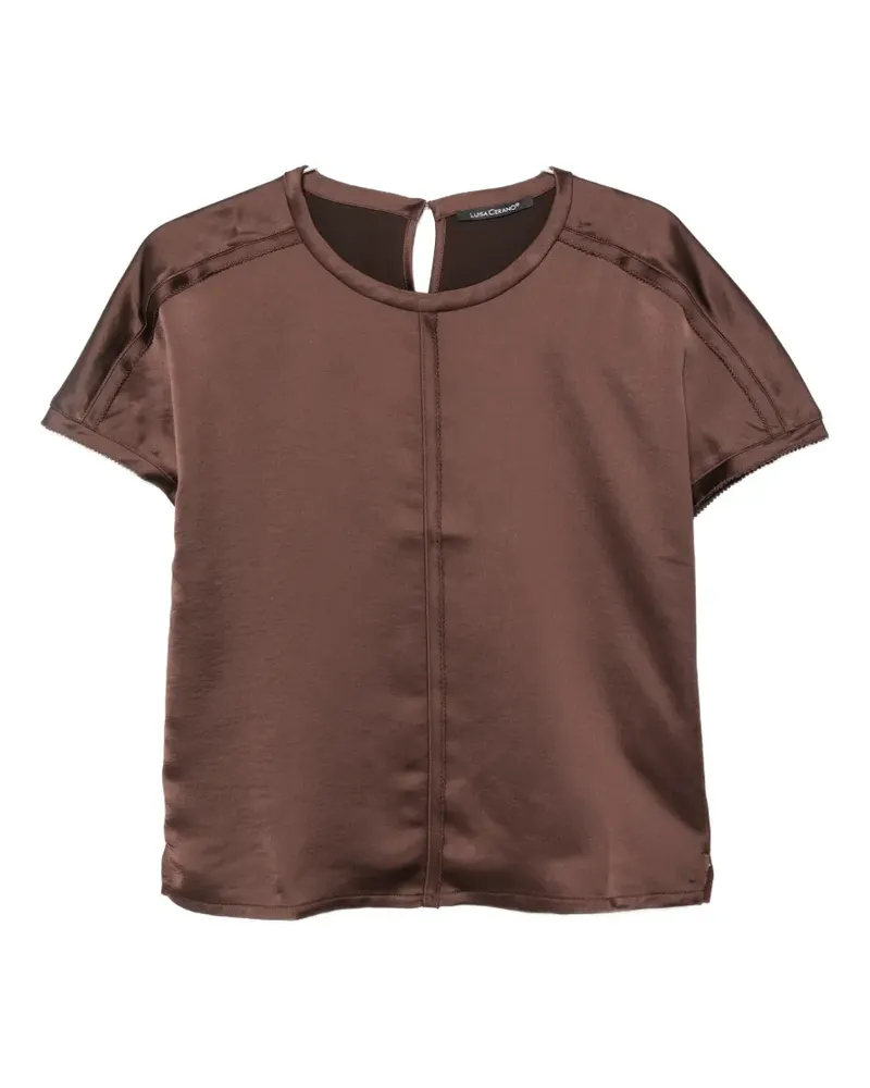 Luisa Cerano satin-finish panelled top - Braun Braun