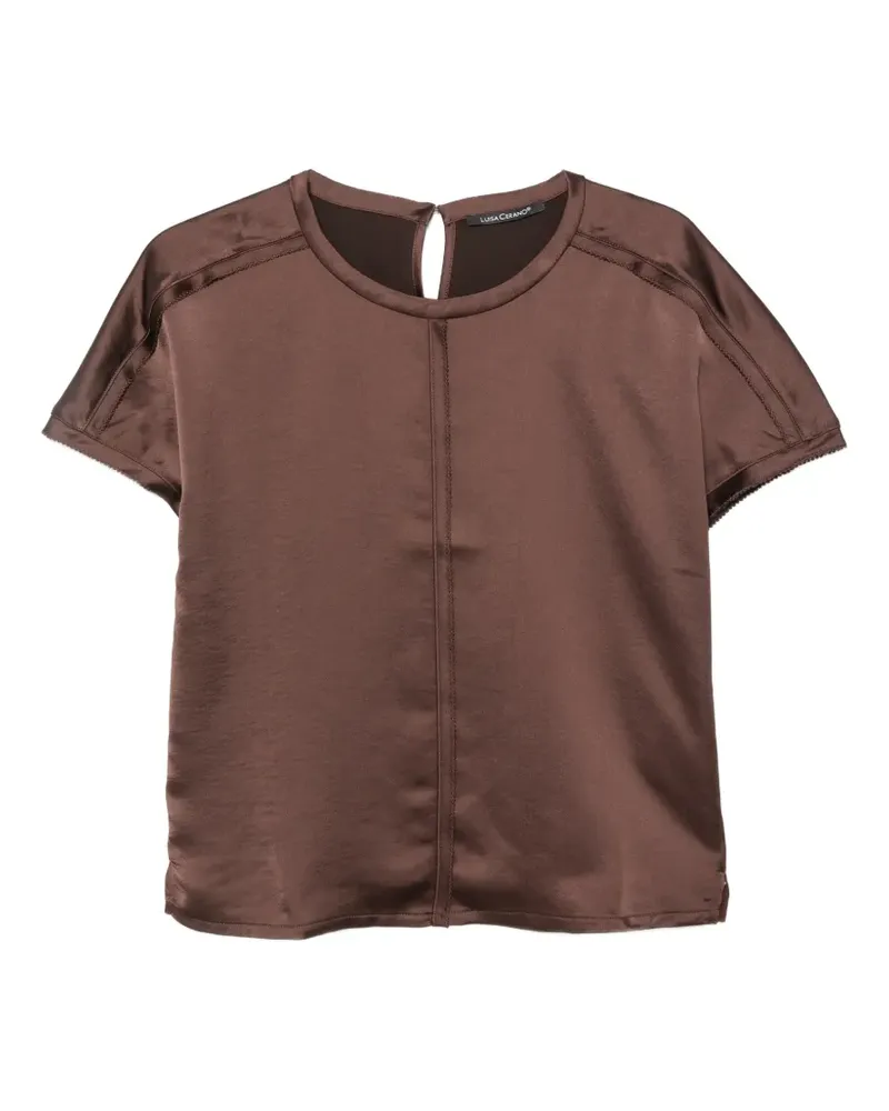 Luisa Cerano Top mit Satineinsatz - Braun Braun