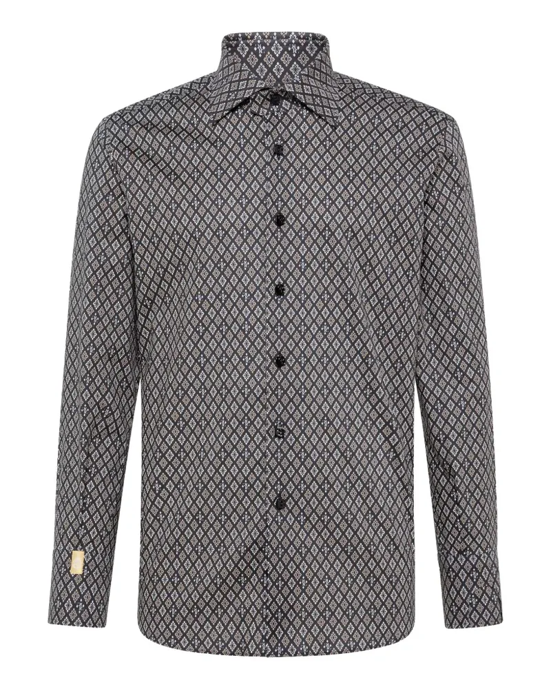 Billionaire Hemd mit geometrischem Muster - Schwarz Schwarz