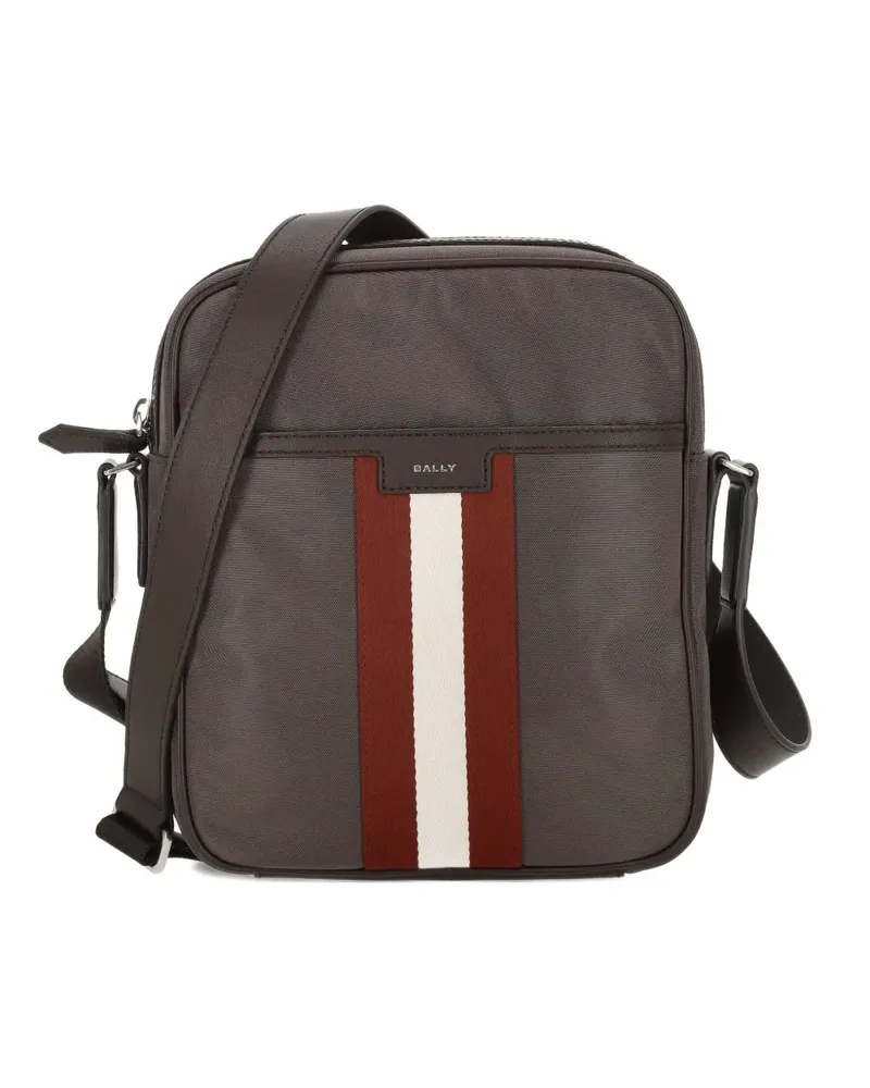 Bally Gestreifte Code Schultertasche - Grau Grau