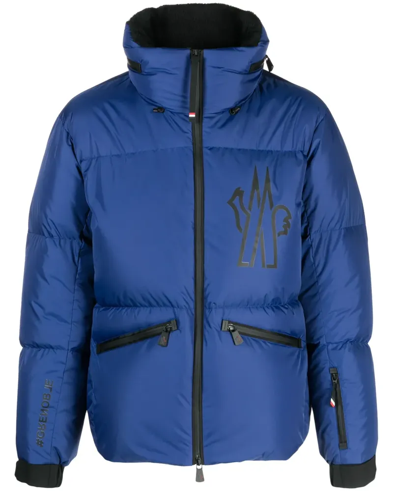 Moncler Verdons Skijacke mit Logo-Print - Blau Blau