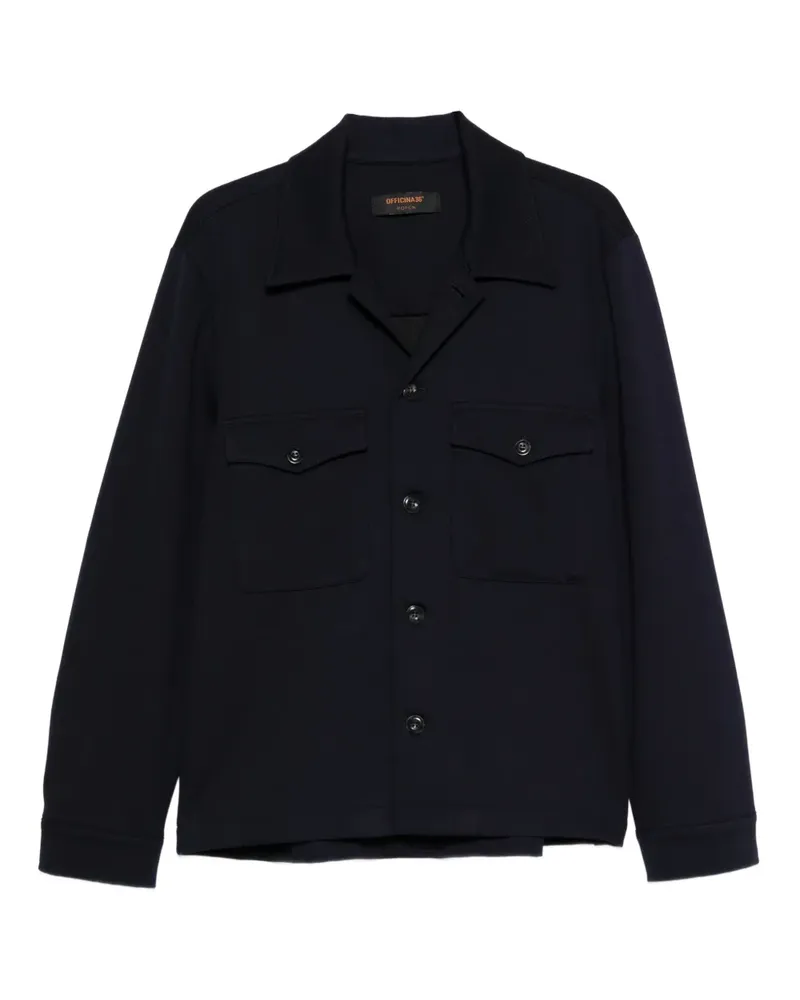 OFFICINA 36 Geknöpfte Jacke mit Klappentasche - Blau Blau