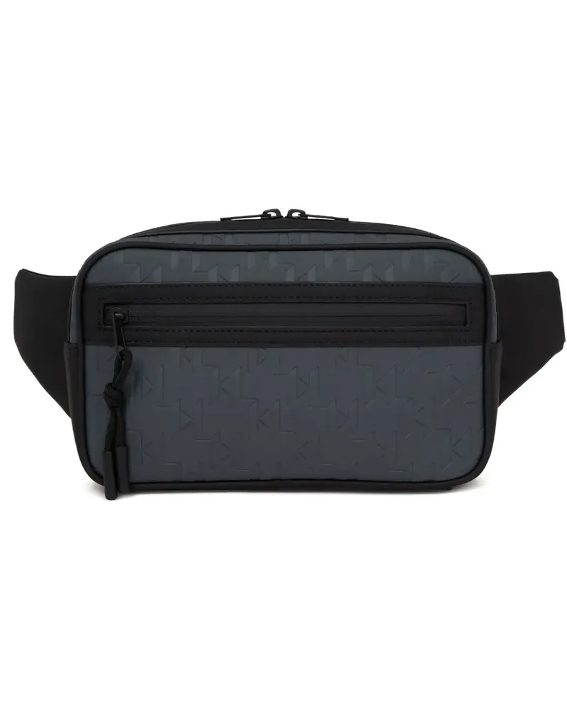 Karl Lagerfeld Gürteltasche mit Monogrammmuster - Grau Grau