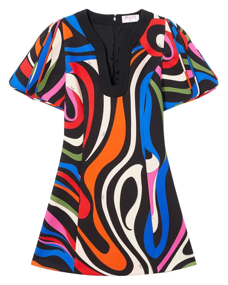 Emilio Pucci Minikleid mit Print - Schwarz Schwarz