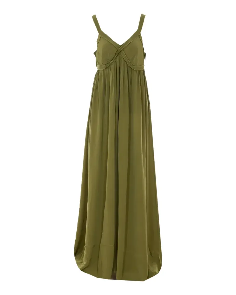 Essentiel V-neck flared maxi dress - Grün Grün