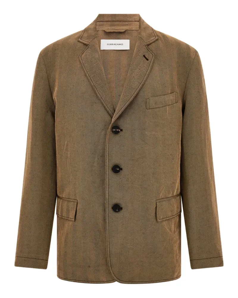 Ferragamo Einreihiges Sakko - Braun Braun