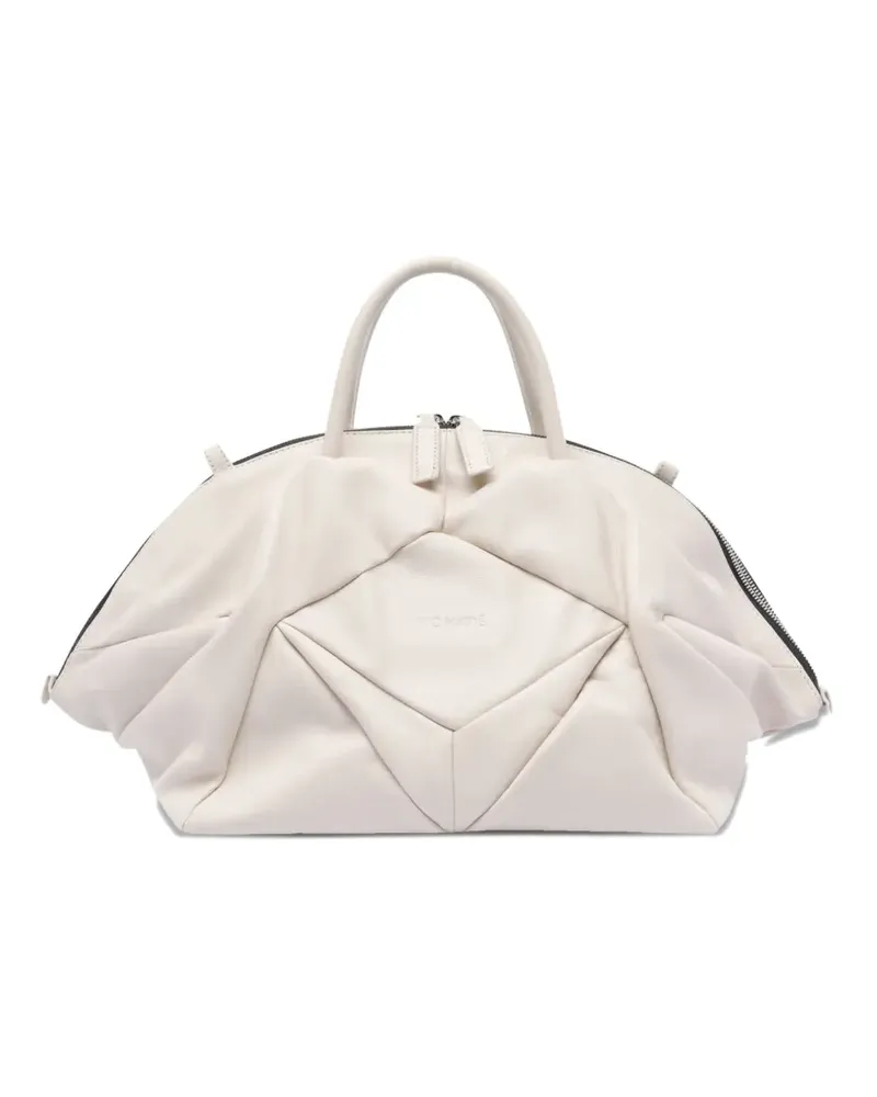Vic Matié pleated leather tote bag - Weiß Weiß