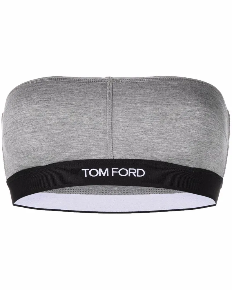 Tom Ford Bandeau-BH mit Logo Grau