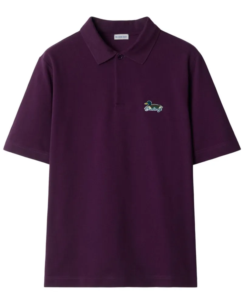 Burberry Poloshirt mit Logo-Applikation Violett