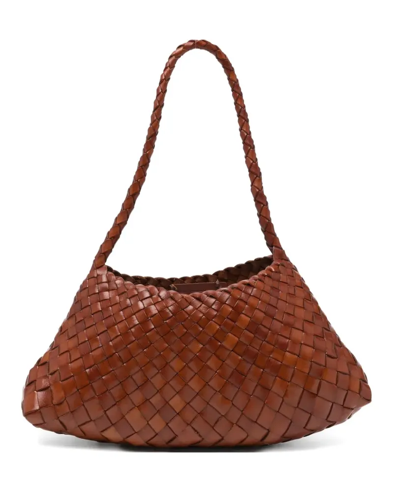 Dragon Diffusion Rosanna Schultertasche aus gewebtem Leder - Braun Braun