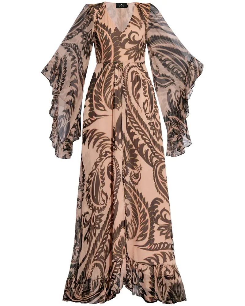 Etro Maxikleid aus Seide mit Print - Rosa Rosa